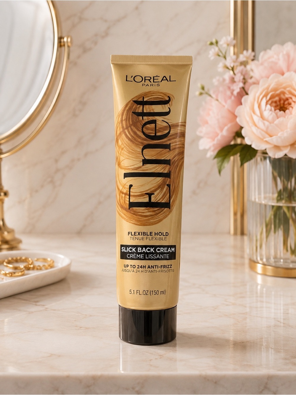 L’Oréal Paris Elnett Slick Back Cream Flexible Hold 5.1 oz 150 mL